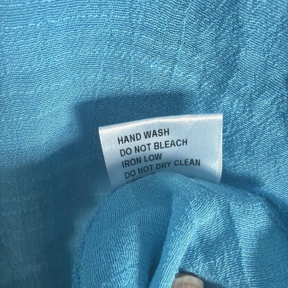 Aria Handmade Top Sky Blue Athena Tunic Cotton Lagenlook Sustainable Sz Medium - Picture 11 of 12